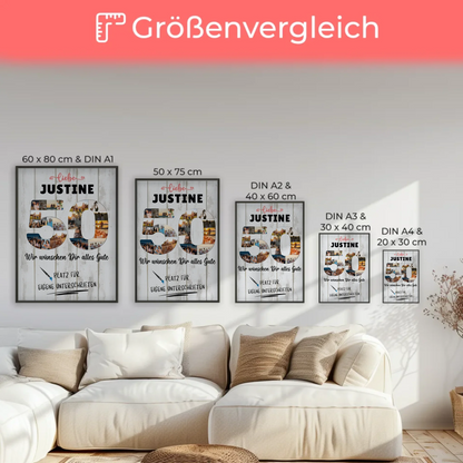 Personalisiertes Poster mit Unterschriften 50 Geburtstag Mama Schwester