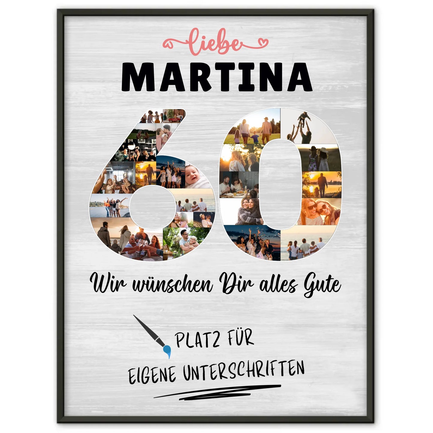 Personalisiertes Poster mit Wunschtext 60 Geburtstag für Oma Mama