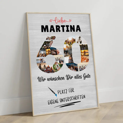 Personalisiertes Poster mit Wunschtext 60 Geburtstag für Oma Mama
