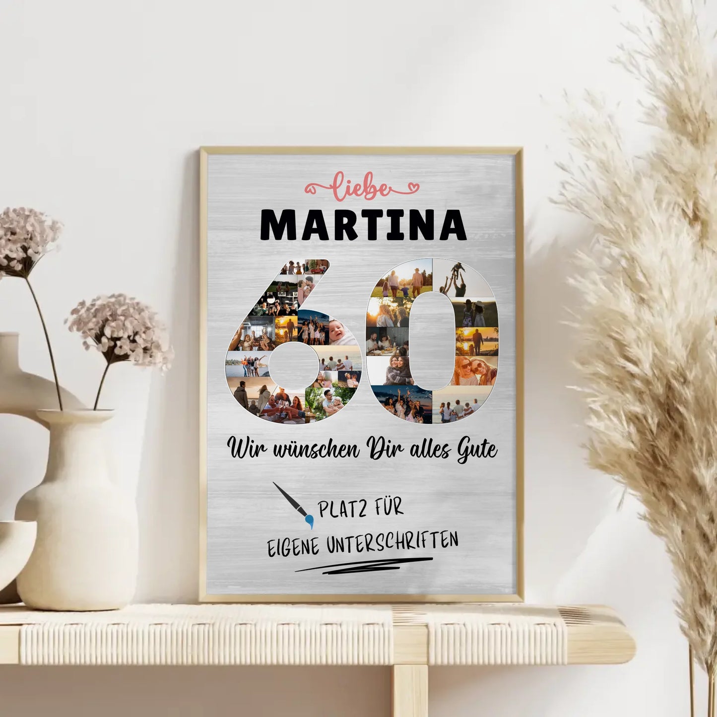Personalisiertes Poster mit Wunschtext 60 Geburtstag für Oma Mama