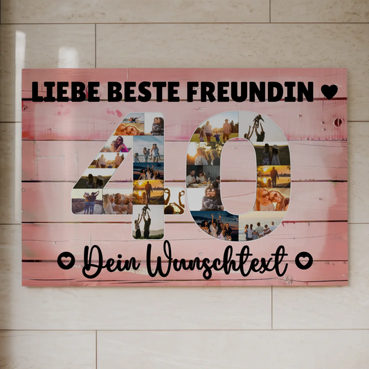 Magnet Wandbild mit Unterschriften 40 Geburtstag Freundin