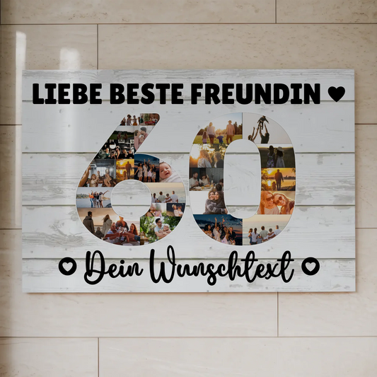 Fotoboard Magnet Poster 60 Geburtstag Beste Freundin