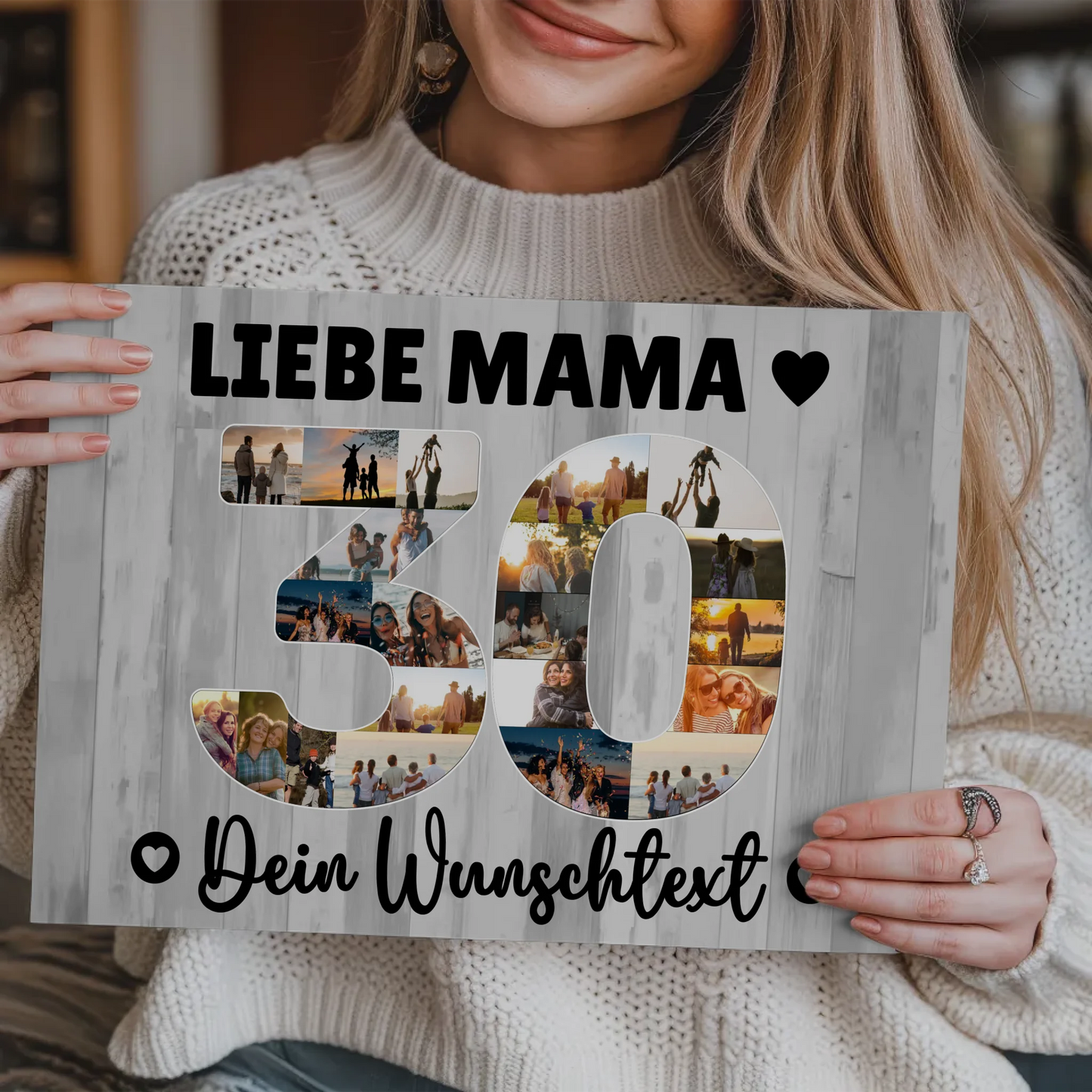 Fotoboard Poster magnetisch mit Wunschtext 30 Geburtstag Mama