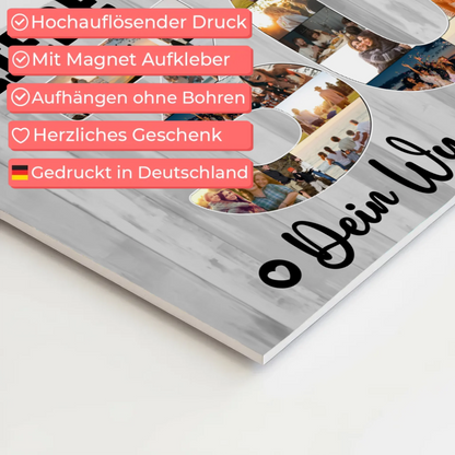 Fotoboard Poster magnetisch mit Wunschtext 30 Geburtstag Mama