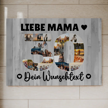 Fotoboard Poster magnetisch mit Wunschtext 30 Geburtstag Mama