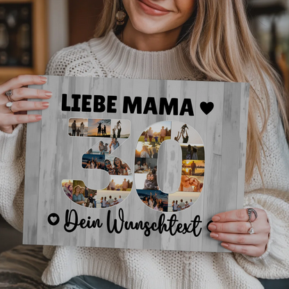 Fotoboard Poster magnetisch mit Wunschtext 30 Geburtstag Mama