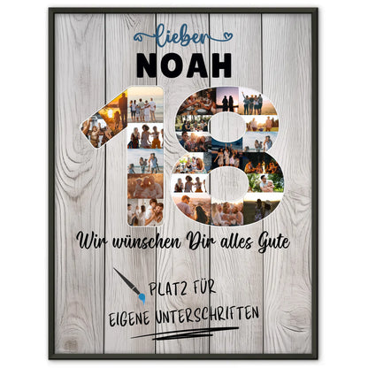 Personalisiertes Poster mit Wunschtext 18 Geburtstag für Bruder Sohn