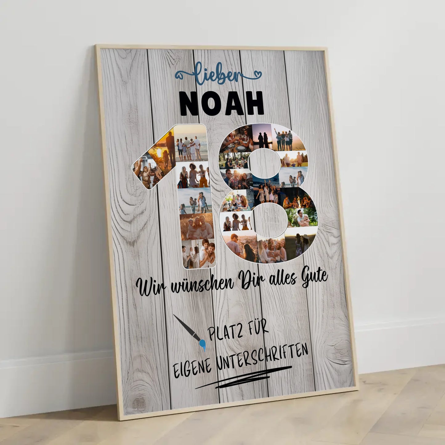 Personalisiertes Poster mit Wunschtext 18 Geburtstag für Bruder Sohn