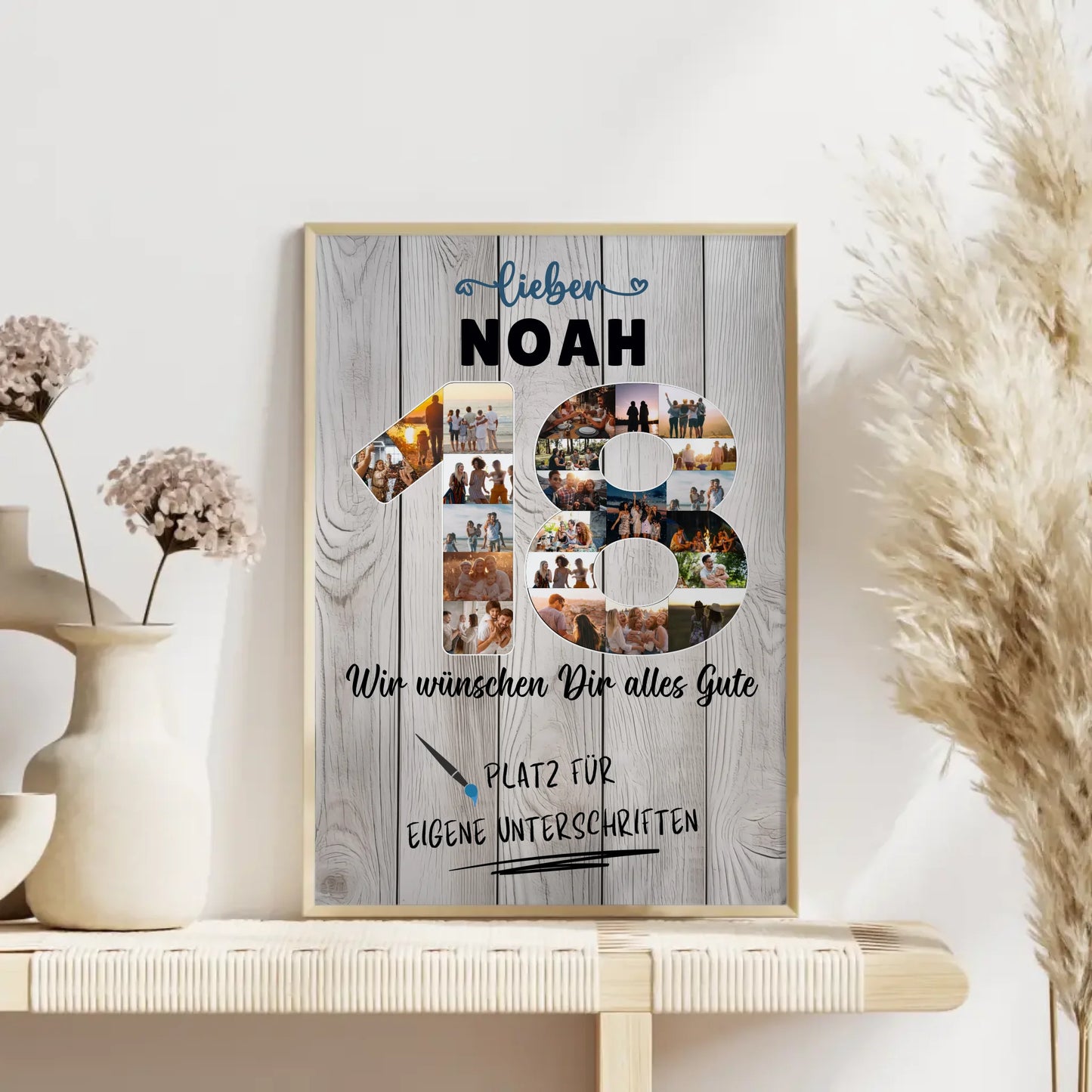 Personalisiertes Poster mit Wunschtext 18 Geburtstag für Bruder Sohn