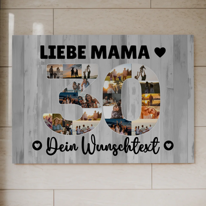 Fotoboard Poster magnetisch mit Wunschtext 30 Geburtstag Mama