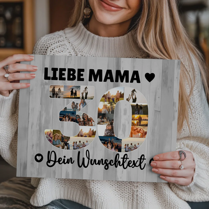 Fotoboard Poster magnetisch mit Wunschtext 30 Geburtstag Mama