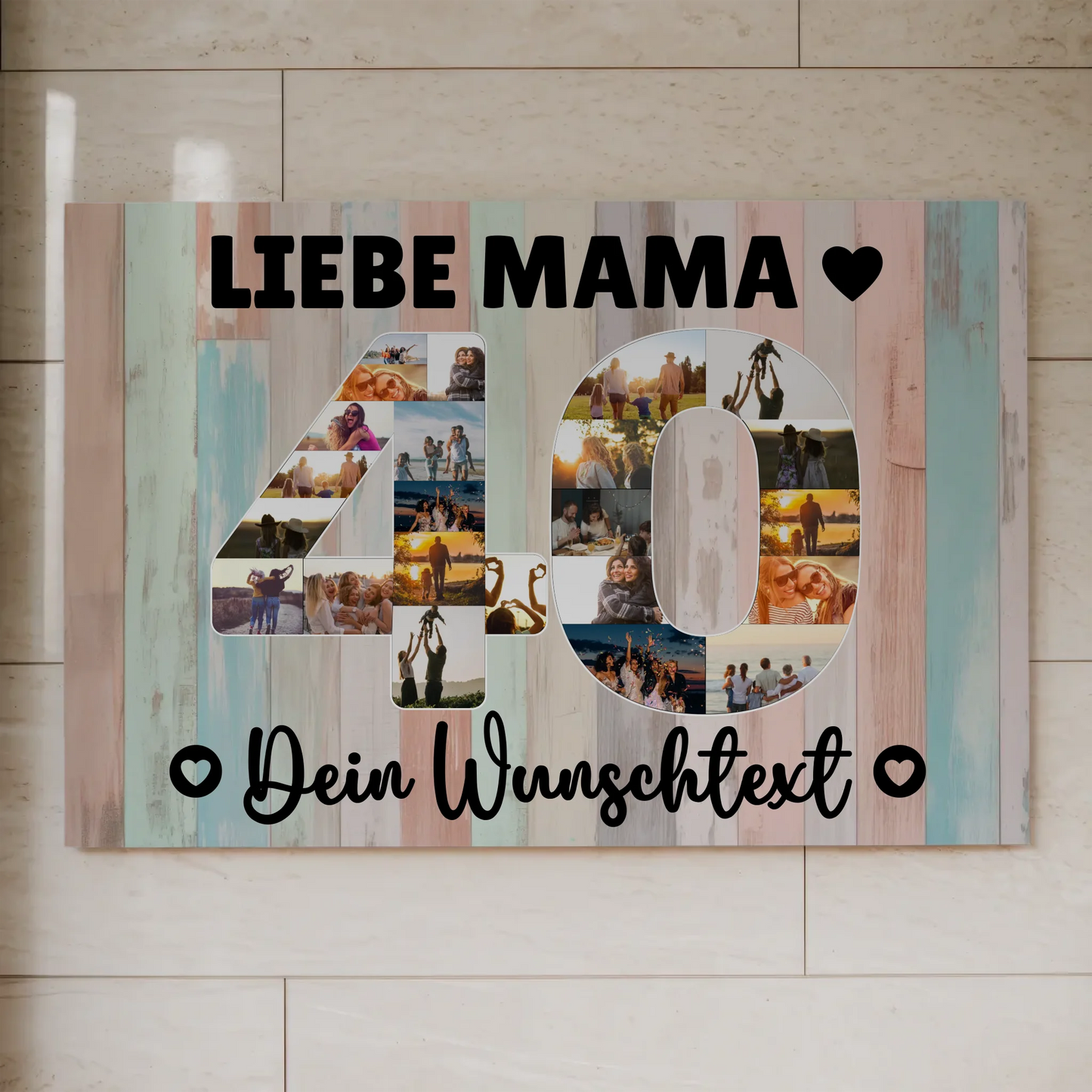 Magnetisches Fotoboard mit Unterschriften 40 Geburtstag Mama