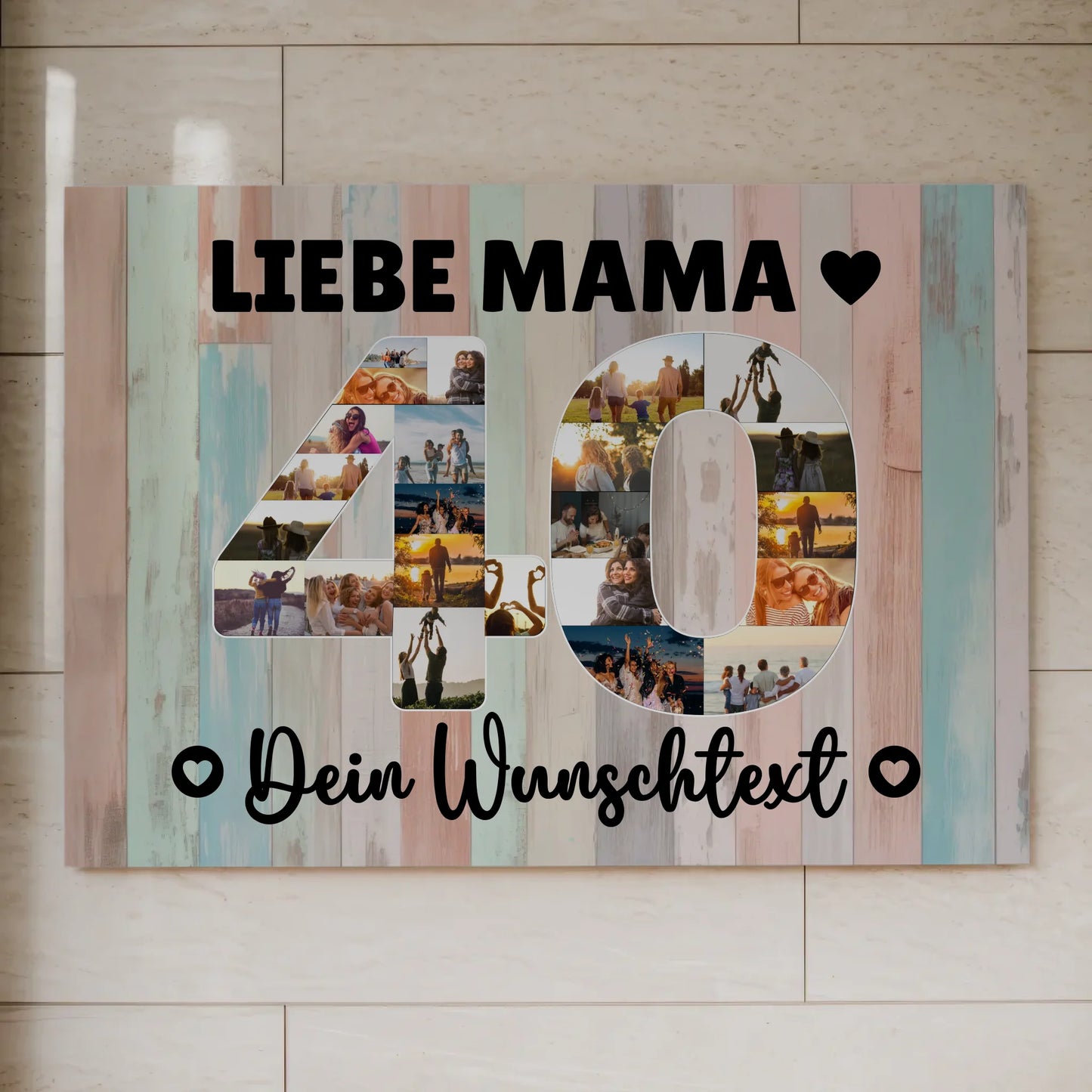 Magnetisches Fotoboard mit Unterschriften 40 Geburtstag Mama