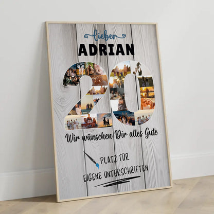 Personalisiertes Poster mit Unterschriften 20 Geburtstag Bruder Sohn