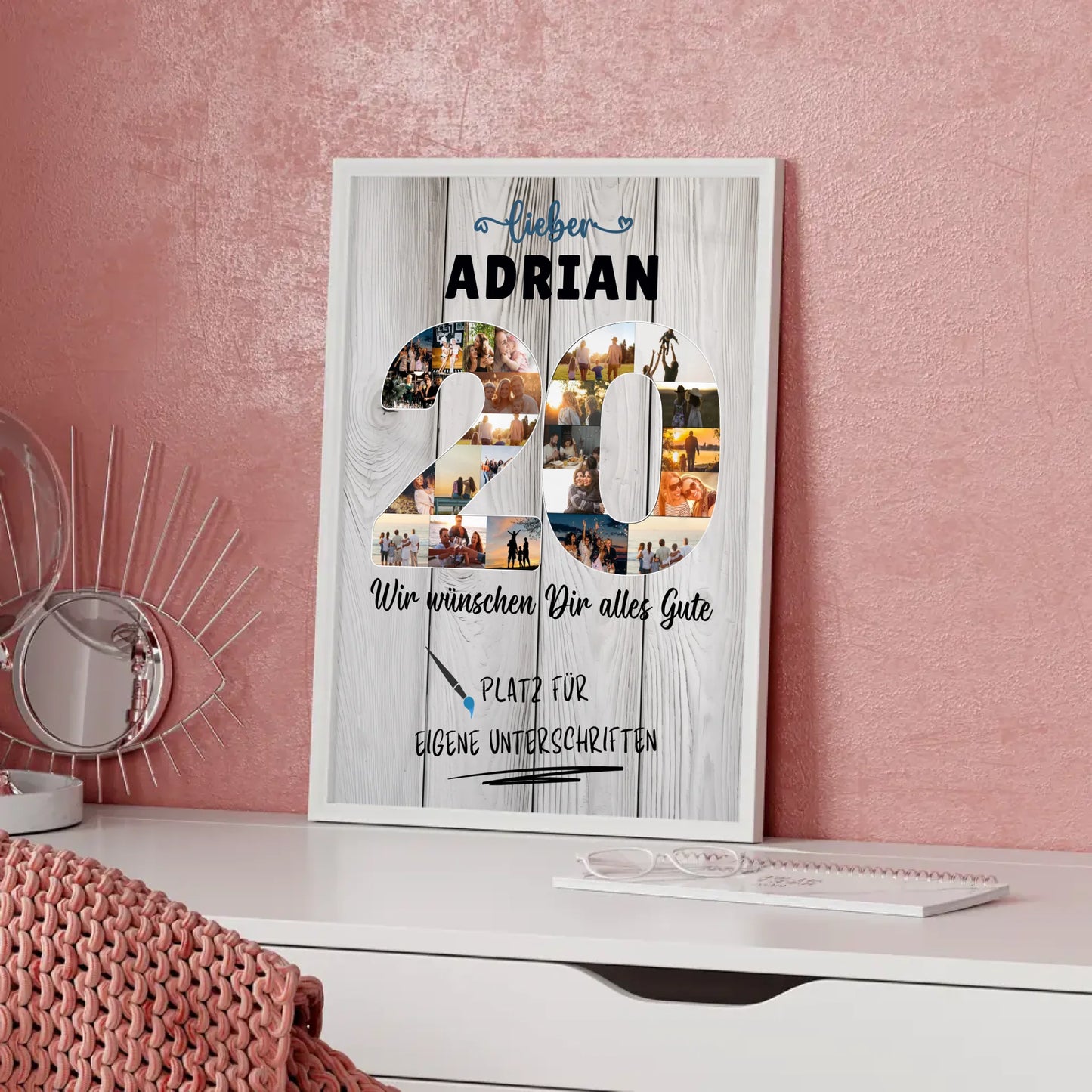 Personalisiertes Poster mit Unterschriften 20 Geburtstag Bruder Sohn