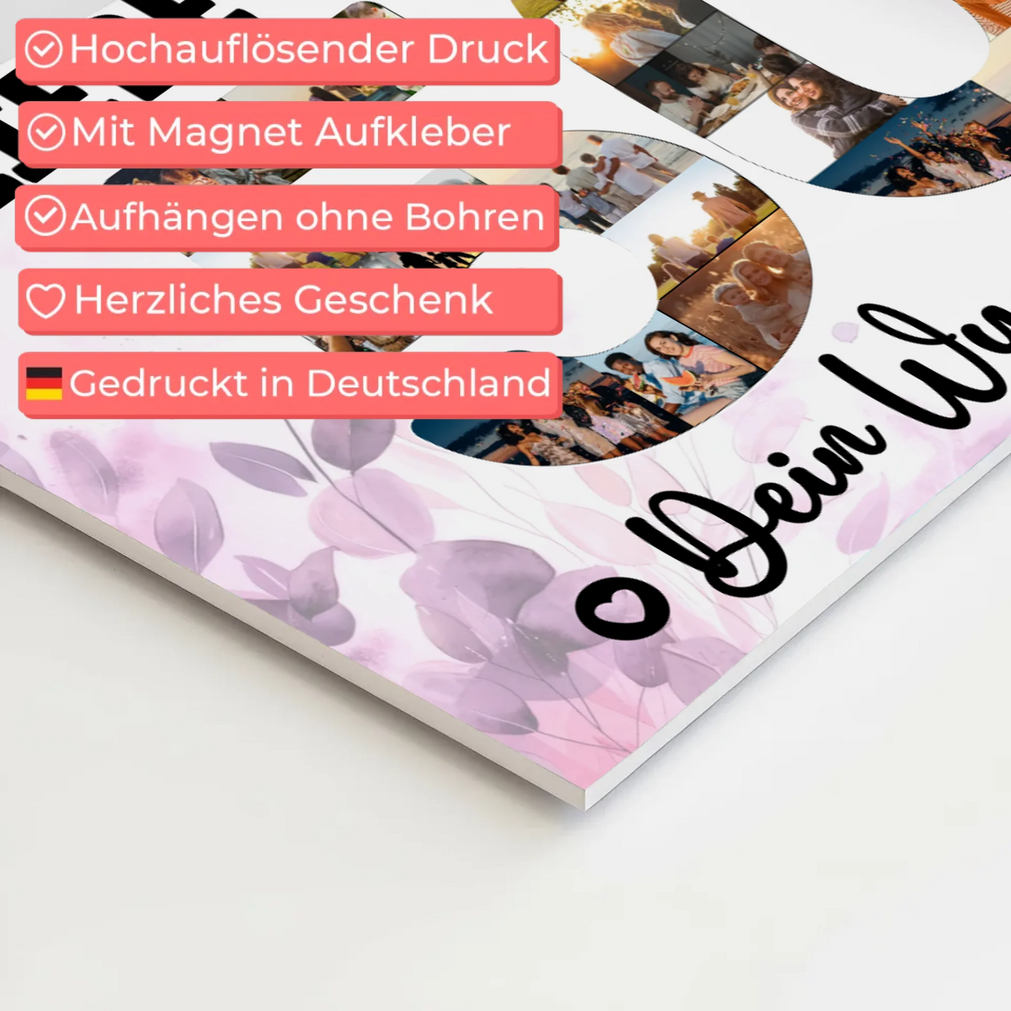 Magnet Poster mit Wunschtext 50 Geburtstag Mama Geschenk