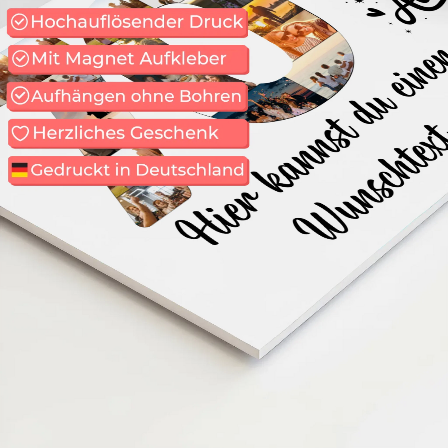 Magnet Wandbild mit Unterschriften 70 Geburtstag Falten