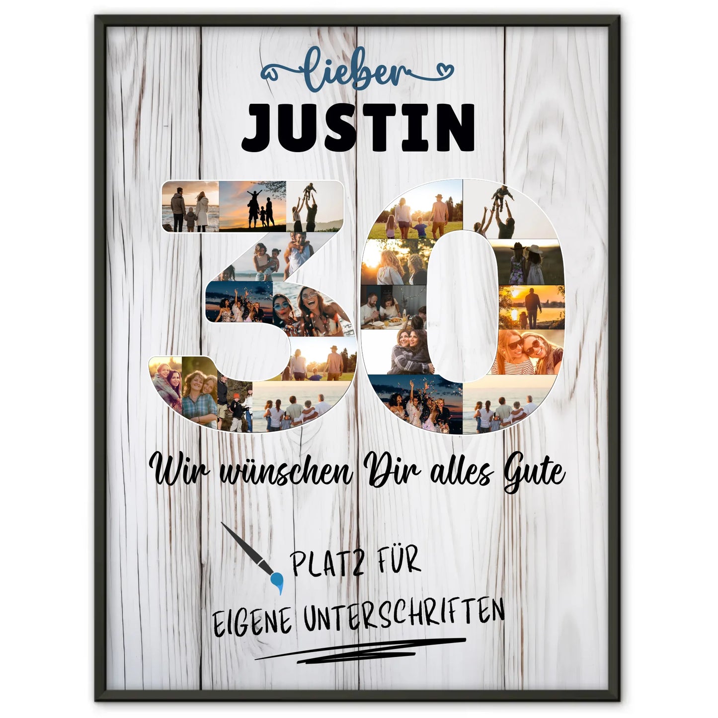 Personalisiertes Poster mit Wunschtext 30 Geburtstag für Papa Bruder