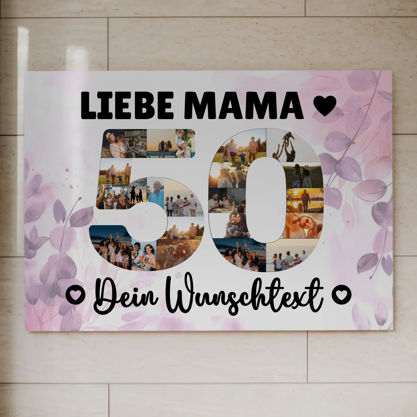 Magnet Poster mit Wunschtext 50 Geburtstag Mama Geschenk