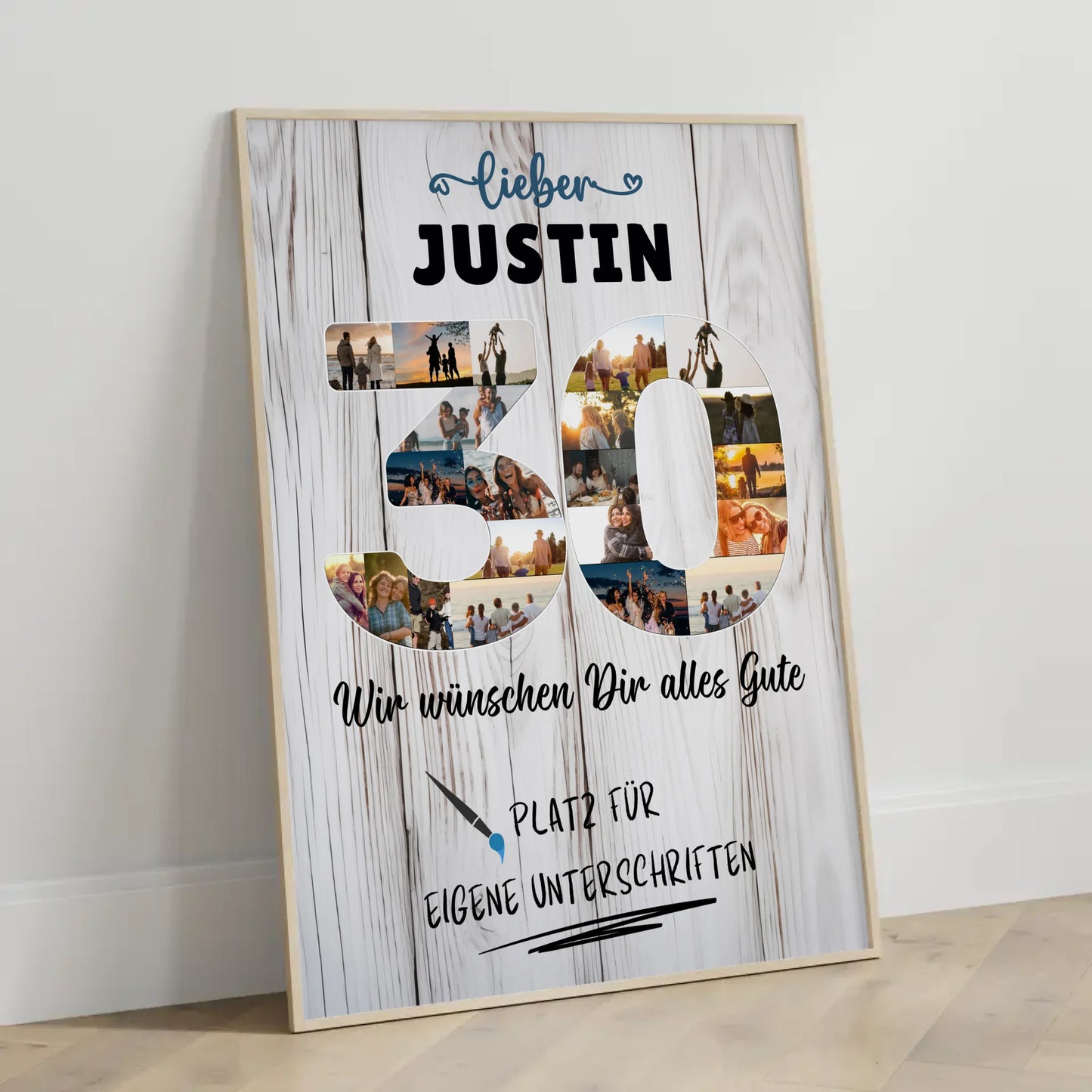 Personalisiertes Poster mit Wunschtext 30 Geburtstag für Papa Bruder
