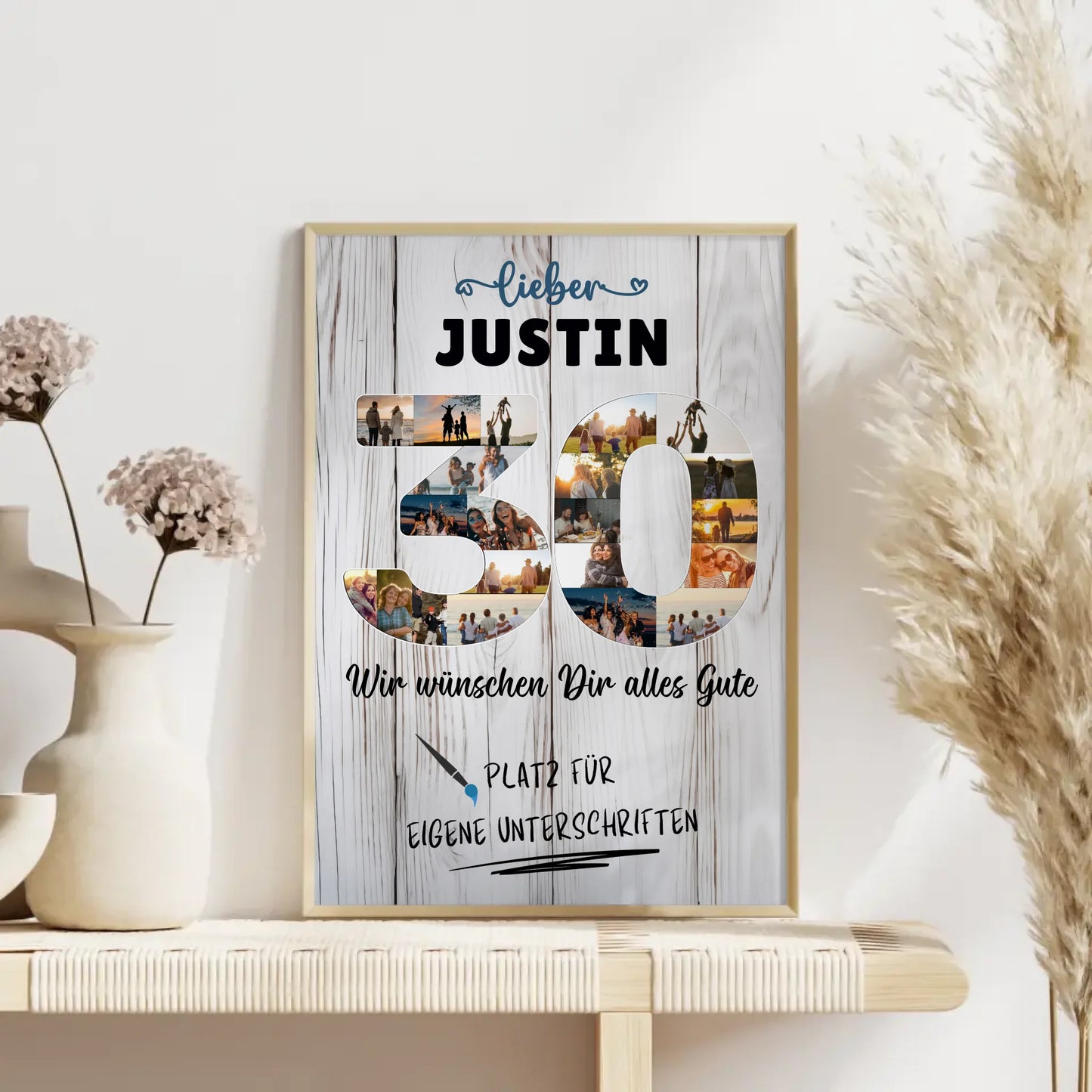 Personalisiertes Poster mit Wunschtext 30 Geburtstag für Papa Bruder