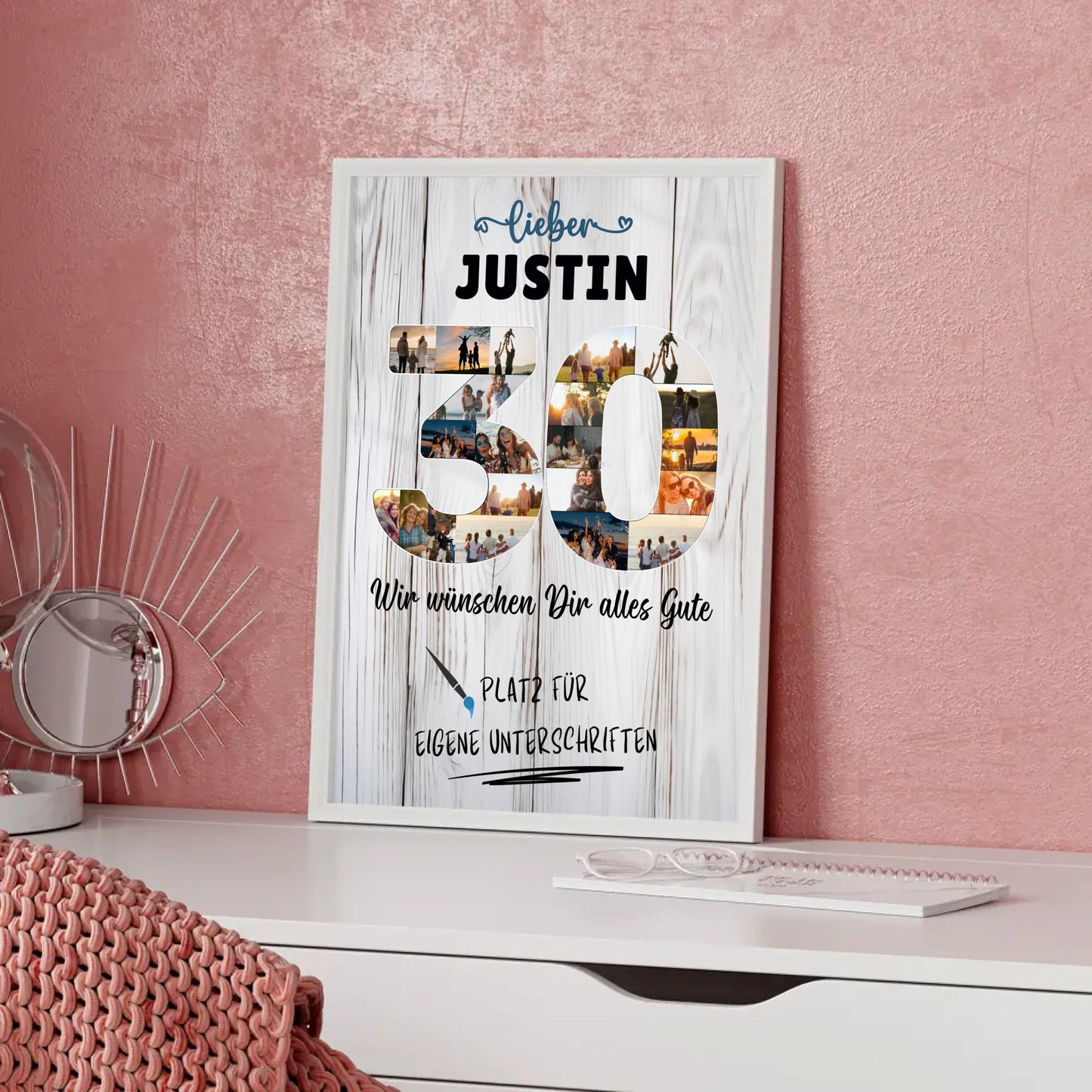 Personalisiertes Poster mit Wunschtext 30 Geburtstag für Papa Bruder