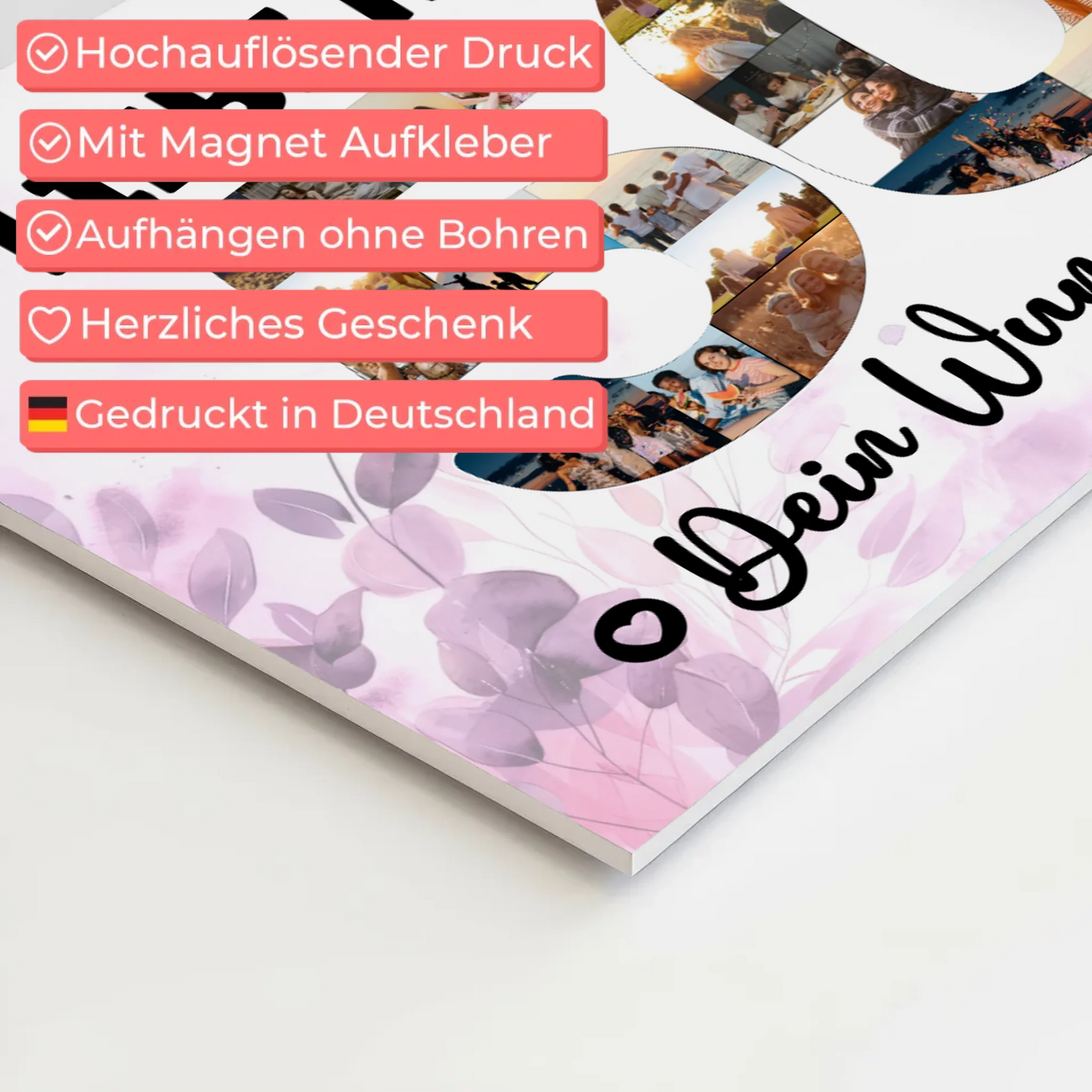 Magnet Poster mit Wunschtext 50 Geburtstag Mama Geschenk