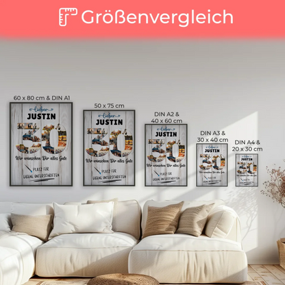 Personalisiertes Poster mit Wunschtext 30 Geburtstag für Papa Bruder