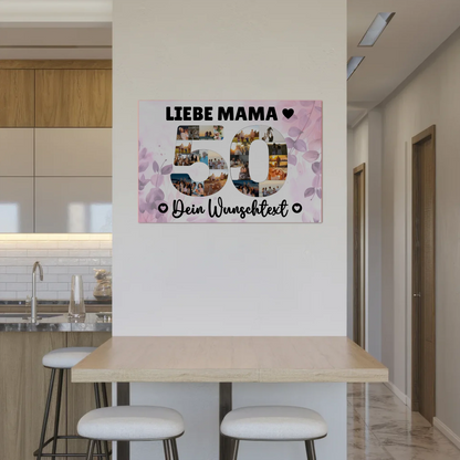 Magnet Poster mit Wunschtext 50 Geburtstag Mama Geschenk