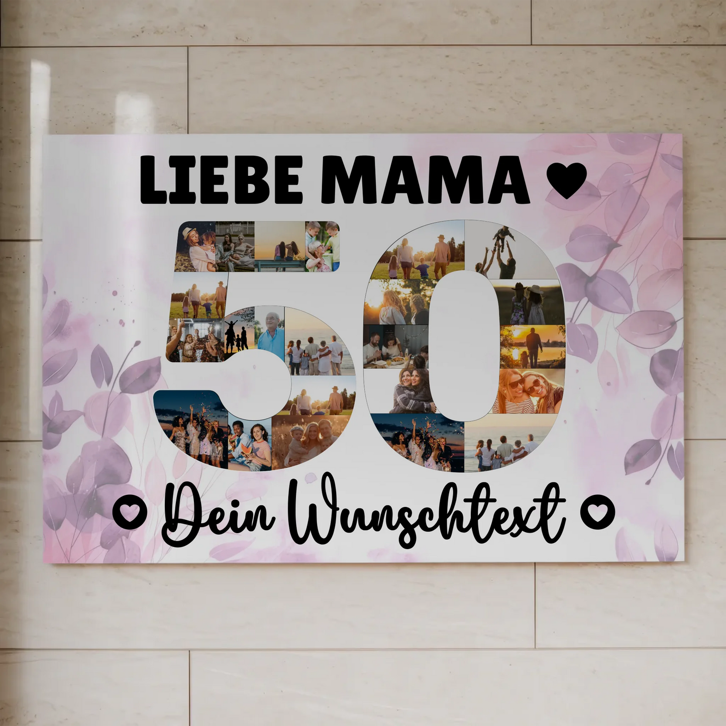 Magnet Poster mit Wunschtext 50 Geburtstag Mama Geschenk