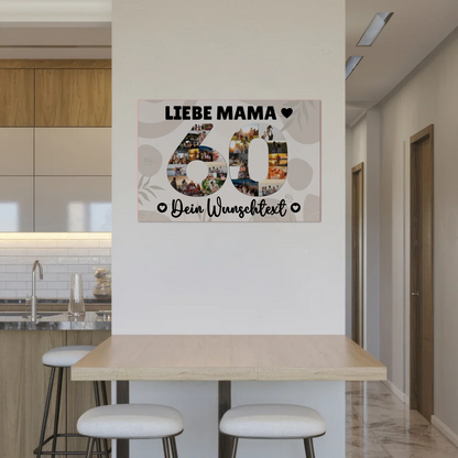 Magnet Wandbild mit Unterschriften 60 Geburtstag Mama