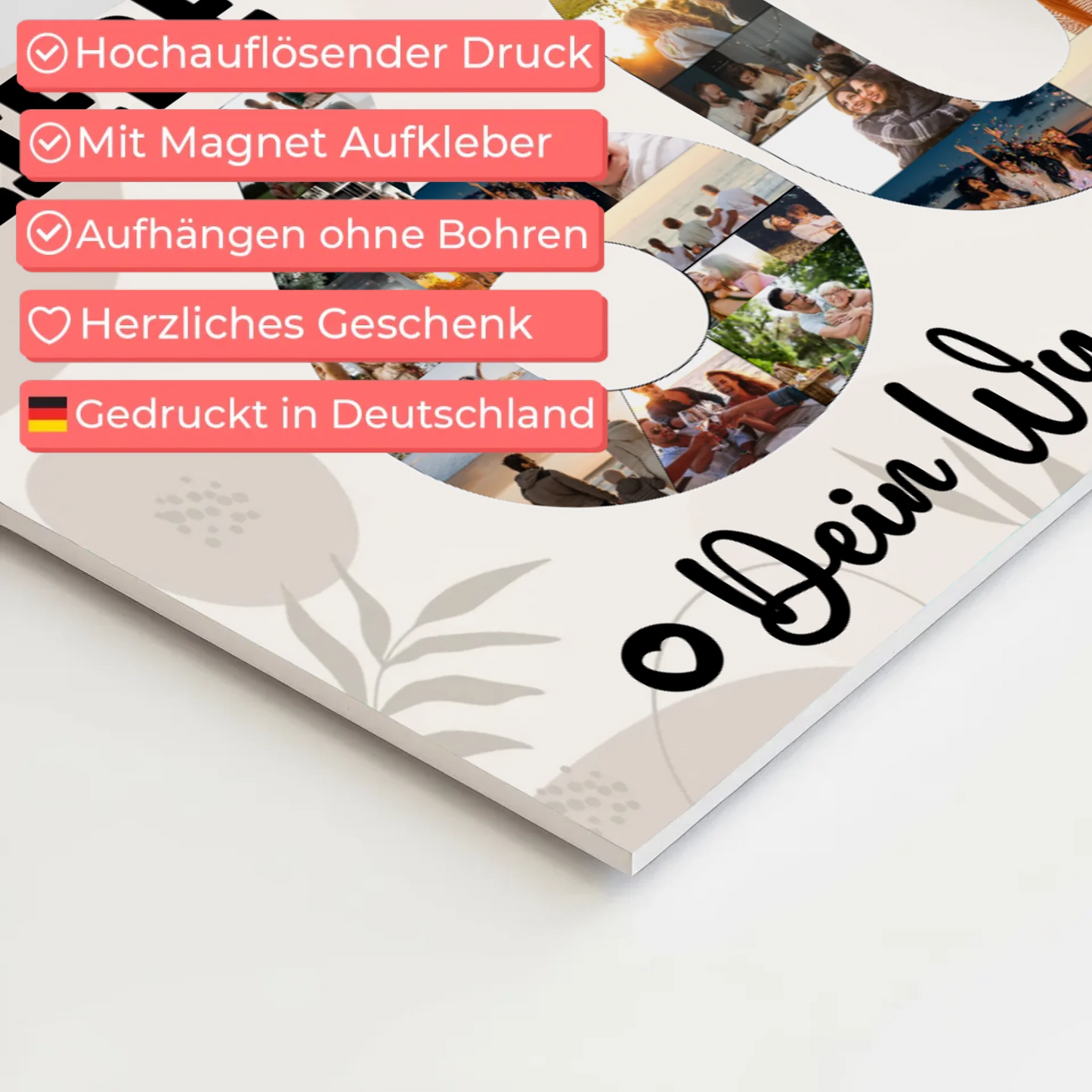 Magnet Wandbild mit Unterschriften 60 Geburtstag Mama