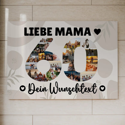 Magnet Wandbild mit Unterschriften 60 Geburtstag Mama