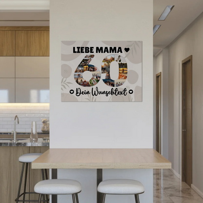Magnet Wandbild mit Unterschriften 60 Geburtstag Mama