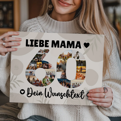 Magnet Wandbild mit Unterschriften 60 Geburtstag Mama