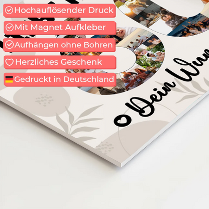 Magnet Wandbild mit Unterschriften 60 Geburtstag Mama