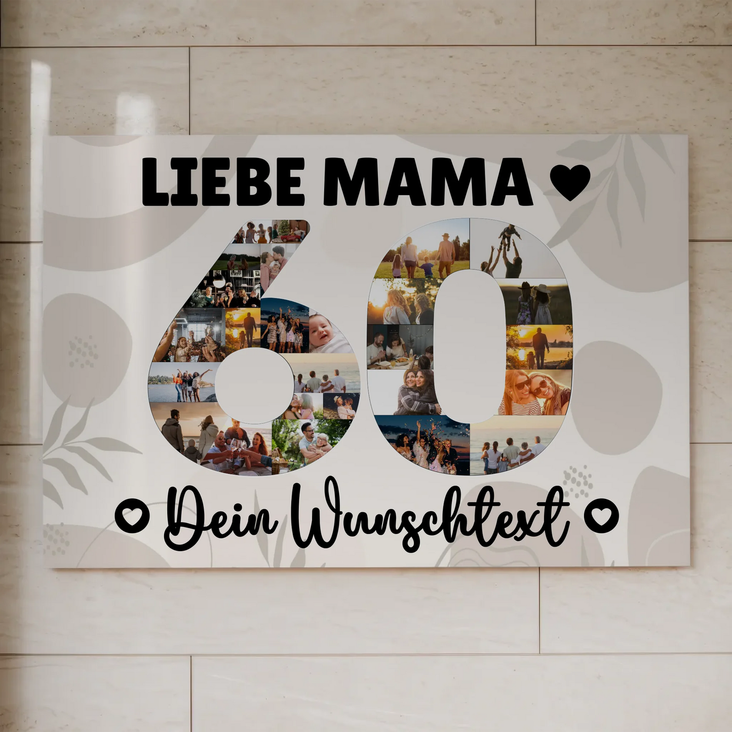 Magnet Wandbild mit Unterschriften 60 Geburtstag Mama