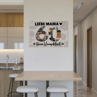 Magnet Wandbild mit Unterschriften 60 Geburtstag Mama