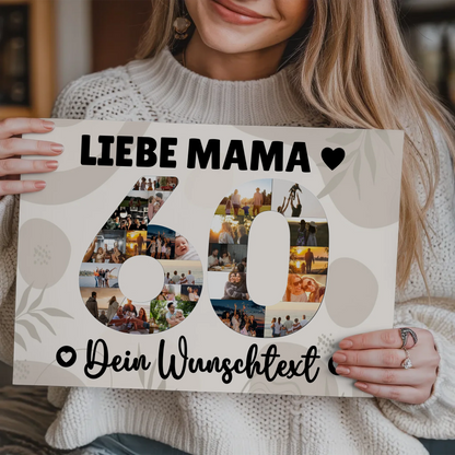 Magnet Wandbild mit Unterschriften 60 Geburtstag Mama