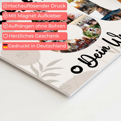 Magnet Wandbild mit Unterschriften 60 Geburtstag Mama