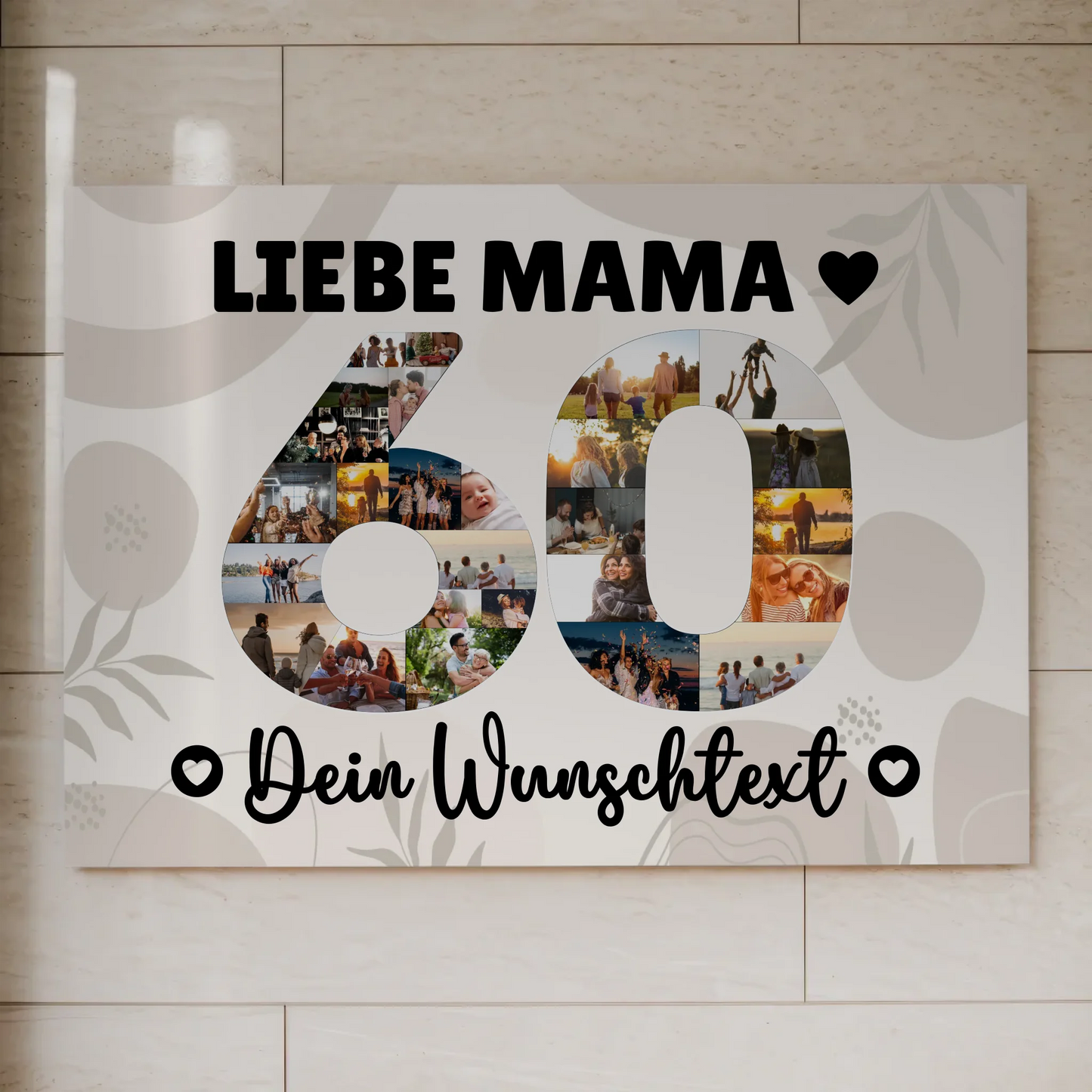 Magnet Wandbild mit Unterschriften 60 Geburtstag Mama