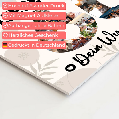 Magnet Wandbild mit Unterschriften 60 Geburtstag Mama