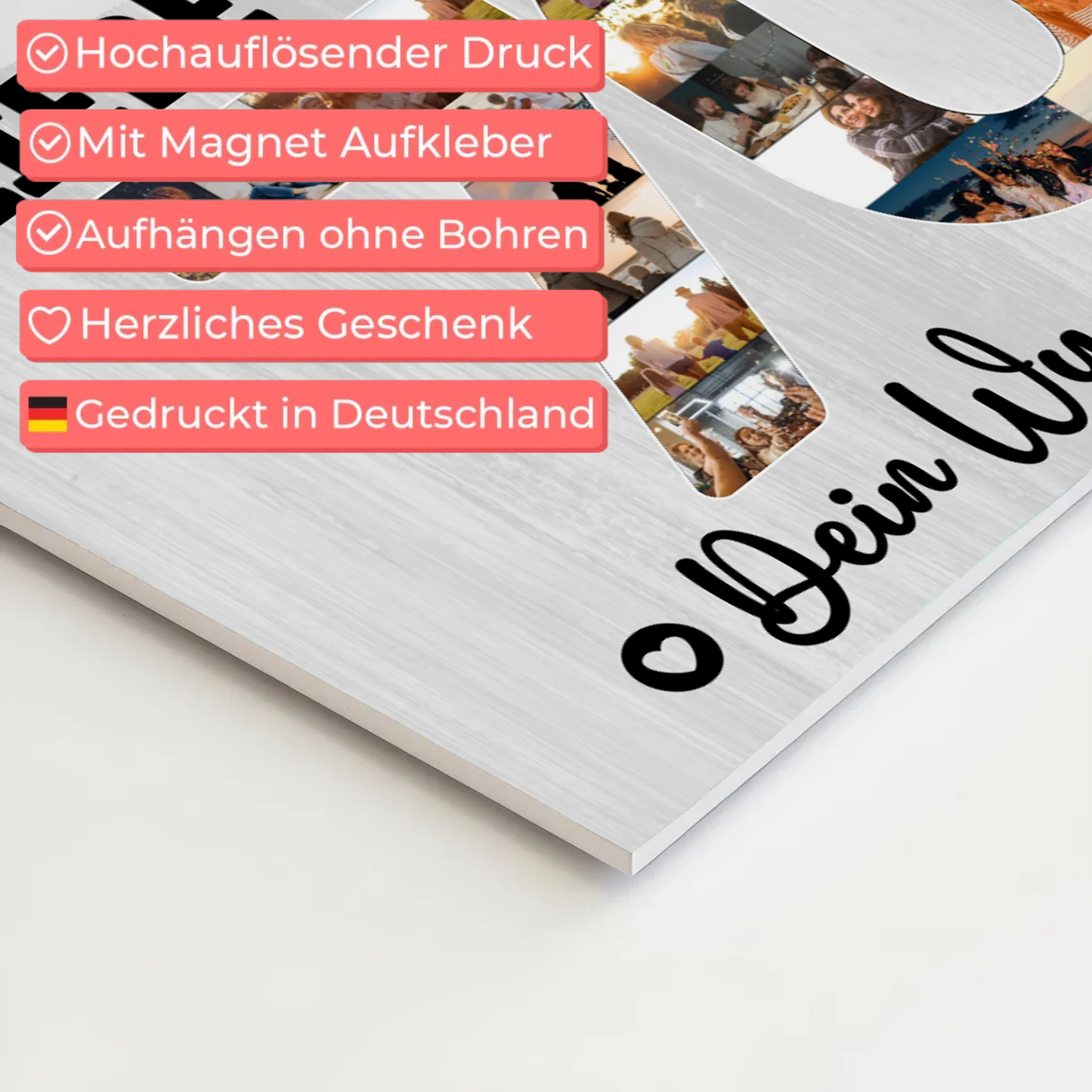 Magnetisches Fotoboard Poster mit Wunschtext zum 70. Geburtstag Mama