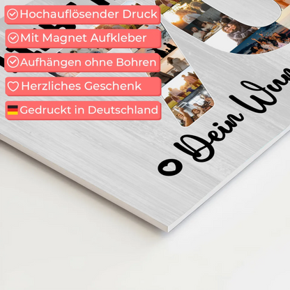Magnetisches Fotoboard Poster mit Wunschtext zum 70. Geburtstag Mama