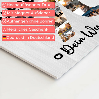 Magnetisches Fotoboard Poster mit Wunschtext zum 70. Geburtstag Mama