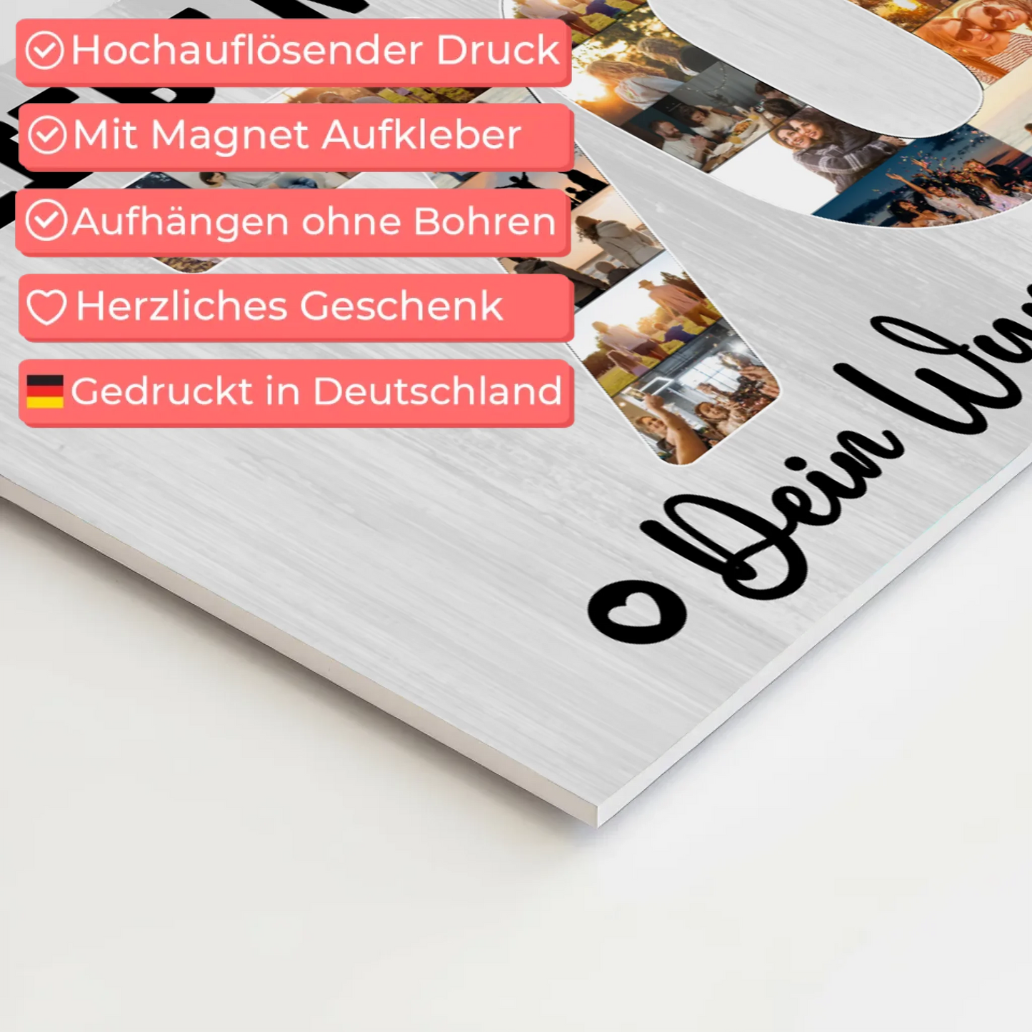 Magnetisches Fotoboard Poster mit Wunschtext zum 70. Geburtstag Mama