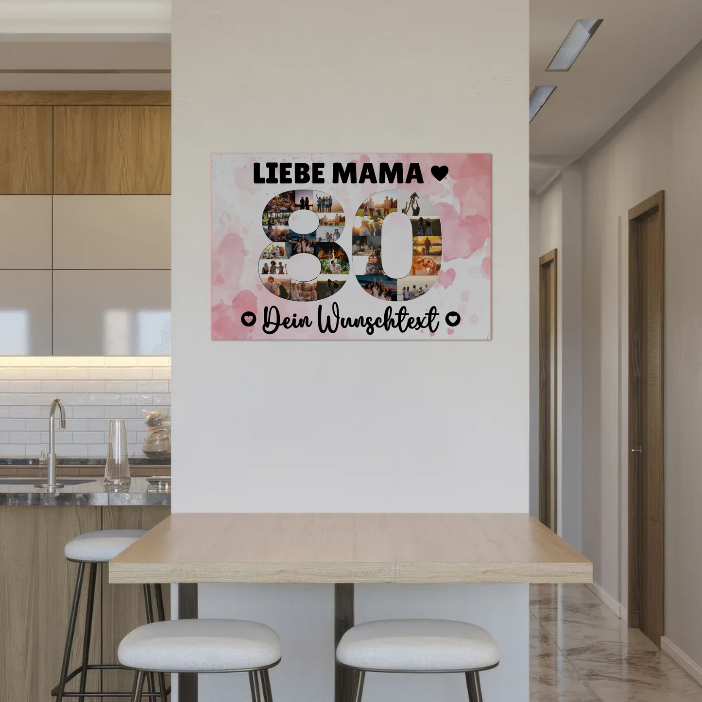Fotoboard Magnet Poster mit Unterschriften 80 Geburtstag Mama