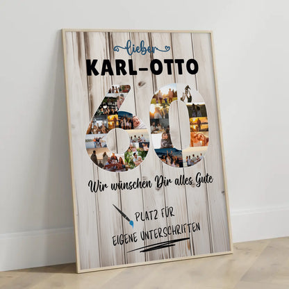 Personalisiertes Poster mit Unterschriften 60 Geburtstag für Opa oder Papa