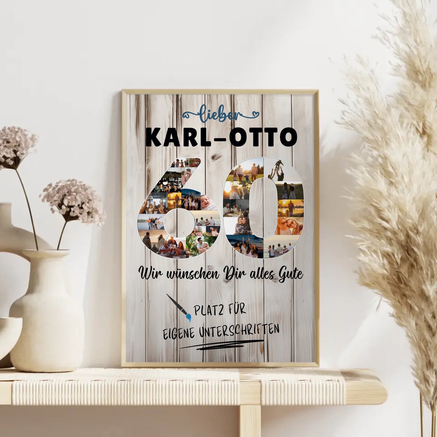 Personalisiertes Poster mit Unterschriften 60 Geburtstag für Opa oder Papa