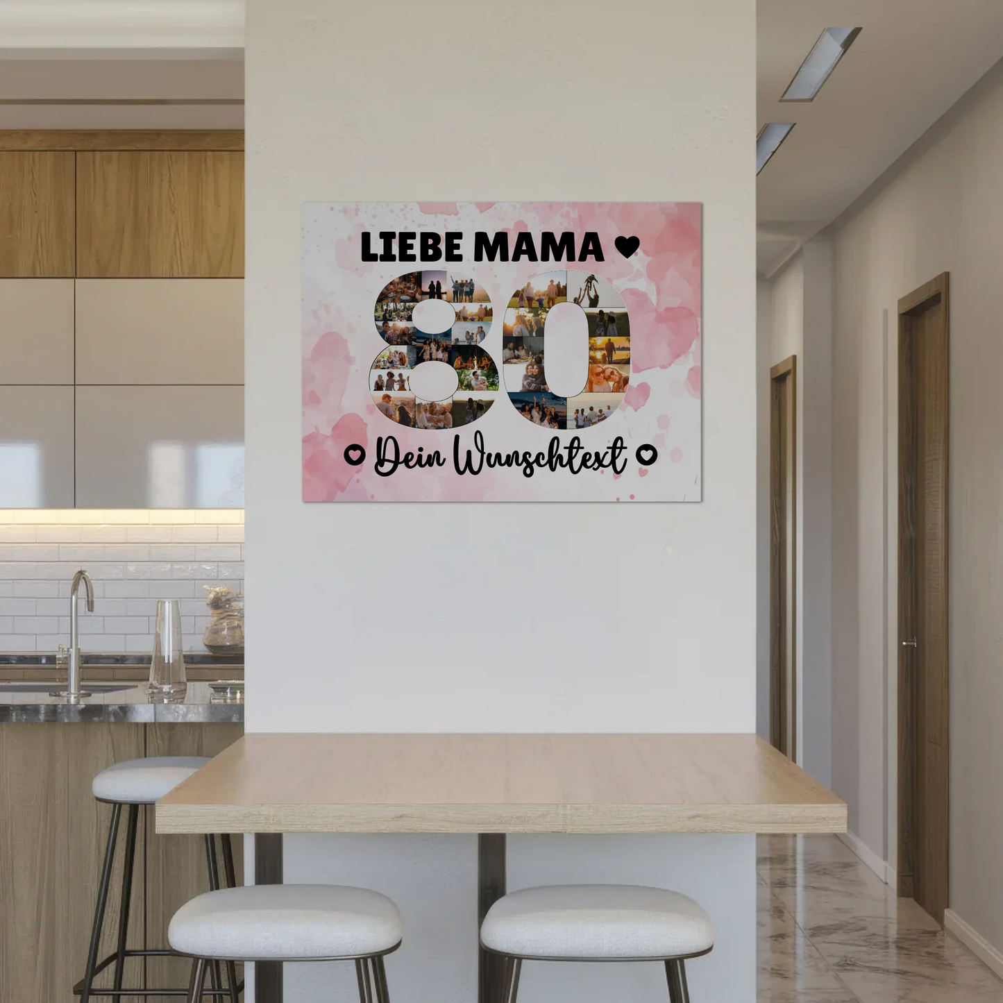 Fotoboard Magnet Poster mit Unterschriften 80 Geburtstag Mama